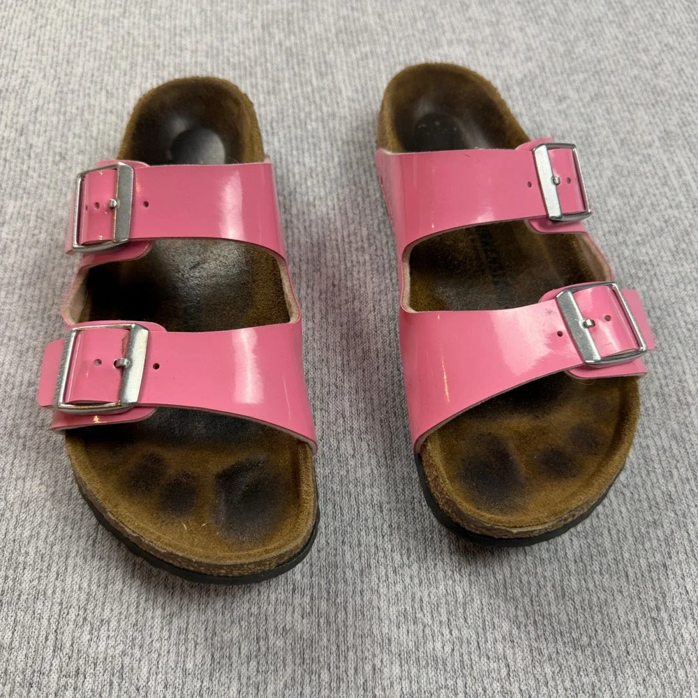 Birkenstock Arizona Pink Patent Leather Sandals Womens EU 34 US3-3.5